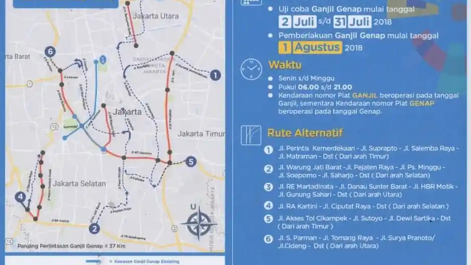 Foto - Ingat, Aturan Ganjil Genap Terbaru Dimulai Hari Ini