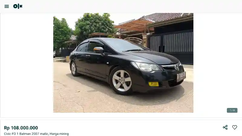 Foto - Pantauan Harga Mobkas Honda Civic Generasi Ke-8