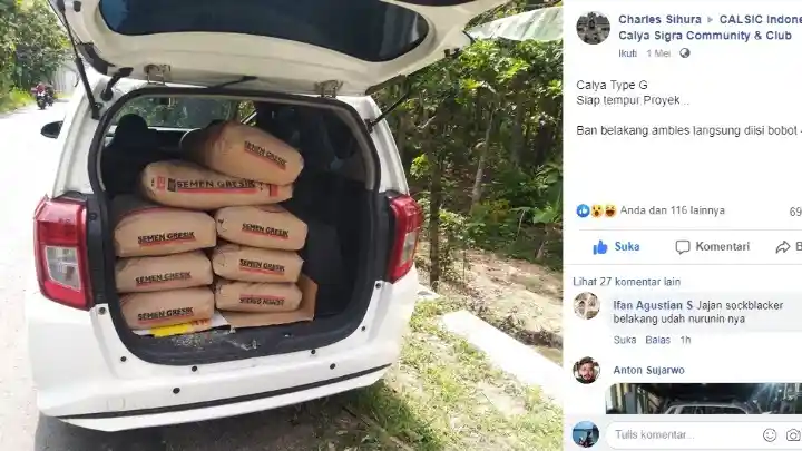 Berita - Trend Calya Nekat Angkut Material Bangunan, Dari Semen sampai Batu Bata 