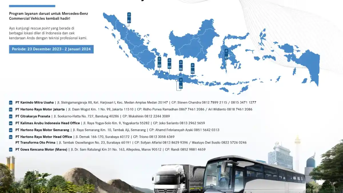 Foto - Bengkel Siaga Bus Dan Truk Mercedes-Benz Saat Libur Nataru 2023-2024