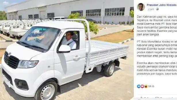 Foto - Esemka Pamer Mobil Pertamanya, Ini Komentar Netizen 