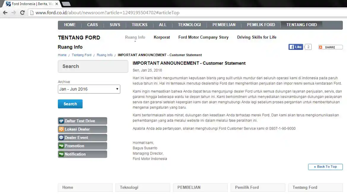 Foto - Keagenan Ford Akan Diambil Alih?