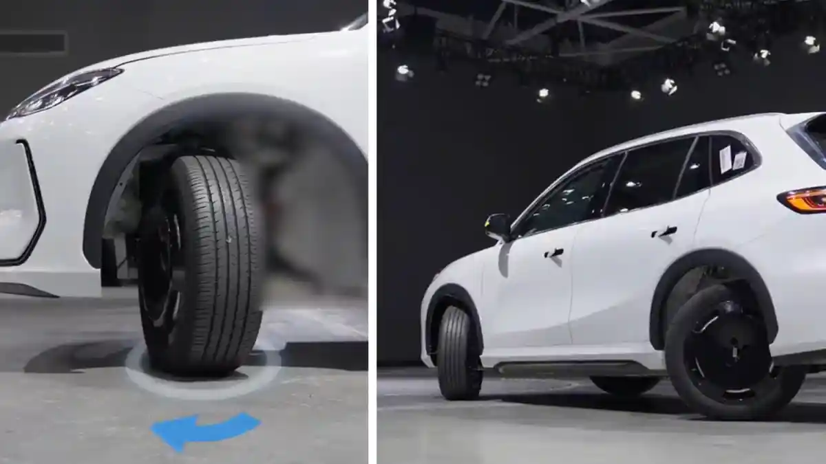 Foto - Geely Ujicoba Mobil Dengan Kemudi Roda 90 Derajat Dan Mampu Bergerak Seperti Kepiting