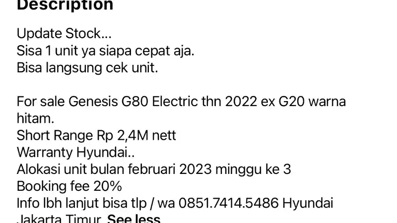 Foto - Diam-Diam Genesis G80 Dijual Rp 2,4 Miliar, Stok Hampir Ludes!