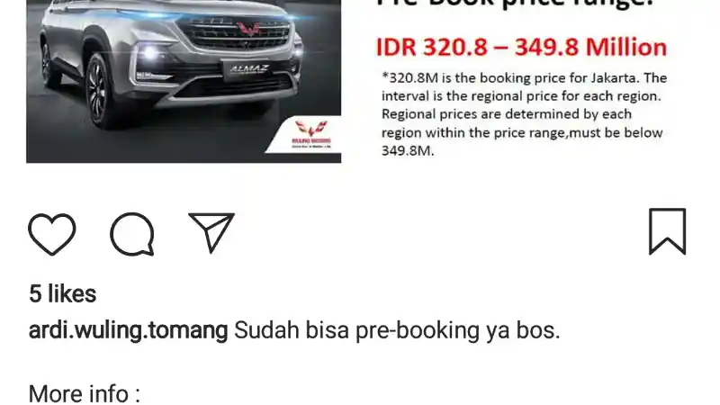 Foto - Bukti Wuling Almaz Akan Lebih Mahal Ketimbang DFSK Glory 580
