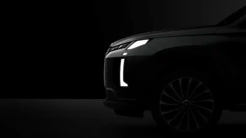 Foto - Hyundai Pamerkan Teaser Facelift Palisade. Wajahnya Lebih Mengkotak