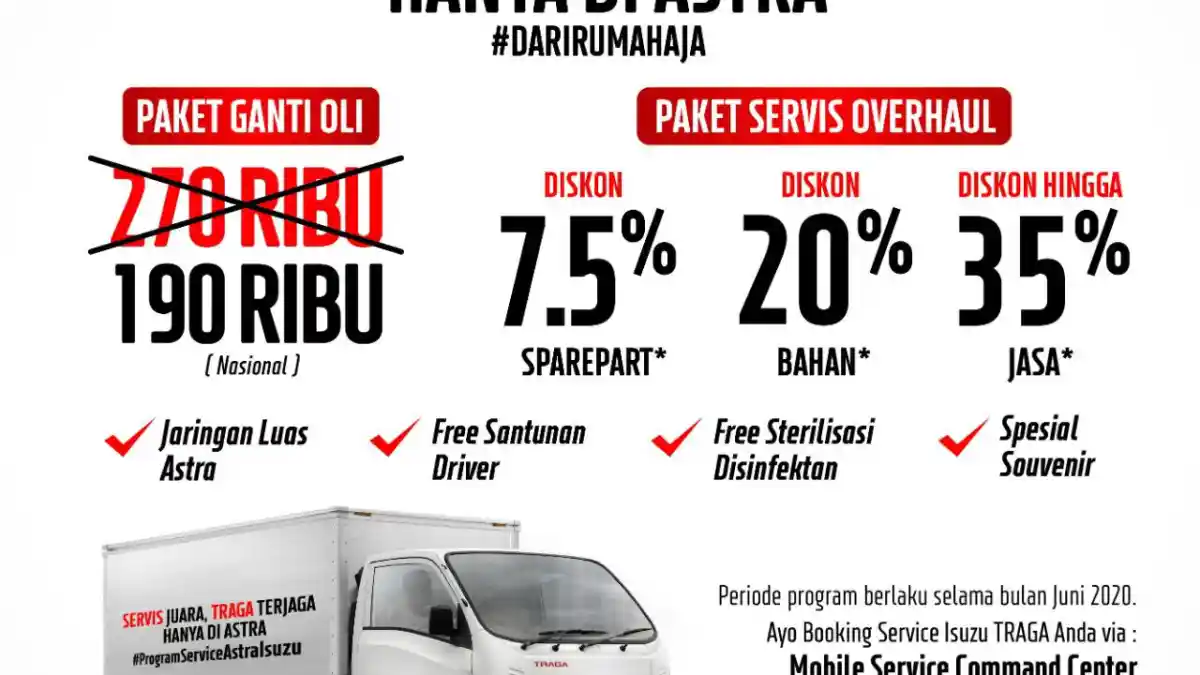 Foto - Di Tengah Pandemi, Isuzu Komitmen Berikan Layanan Terbaik Dan Diskon Untuk Pengguna Traga