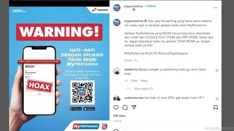 Foto - Bahaya! Ada Aplikasi MyPertamina Palsu 