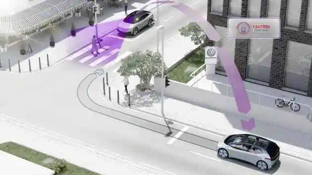 Foto - Teknologi Baru VW Memungkinkan Antar-Mobil Saling Berinteraksi