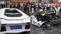 Lamborghini Aventador Hancur Setelah Menabrak Truk